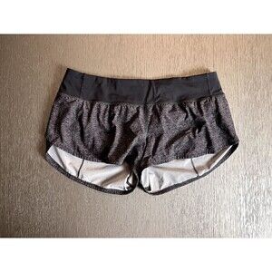Lululemon Speed Up Short 2.5" Heather Lux Multi Black/Dark Carbon Size 8 Gym
